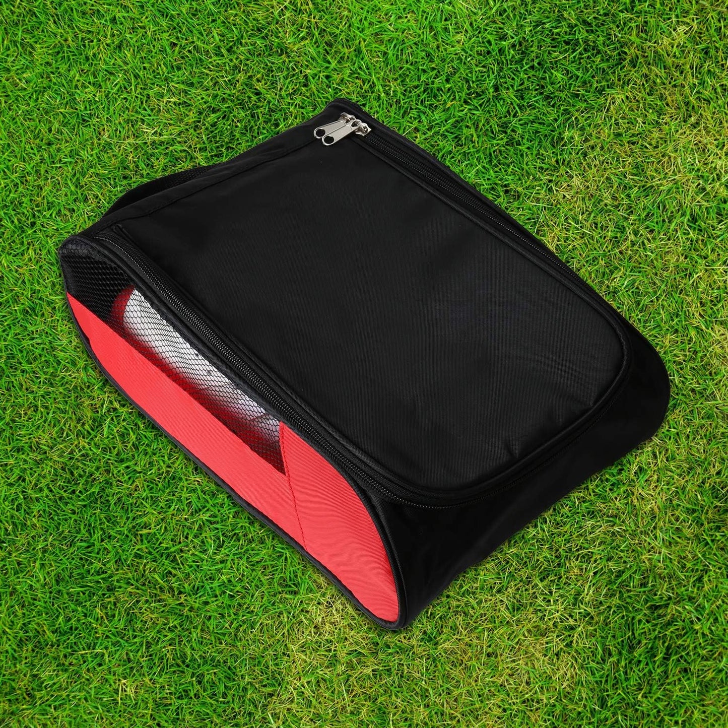Outdoor Golf Shoes Bags Travel Shoes Bags Zippered Sport Shoes Bag (Red)