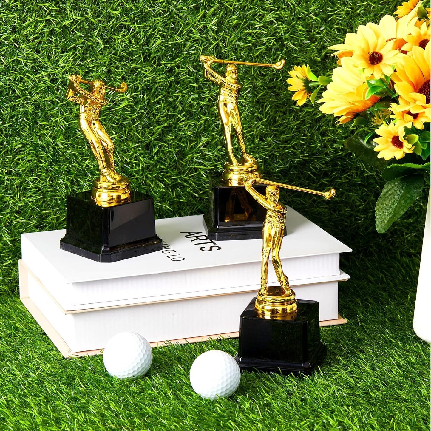 Tandefio Golf Trophy 6.7 x 3 Inch Gold Golfer Award Trophy Bulk Plastic Golfing Trophy Cup for Adults Reward Party Prop Golf Tournaments Competitions