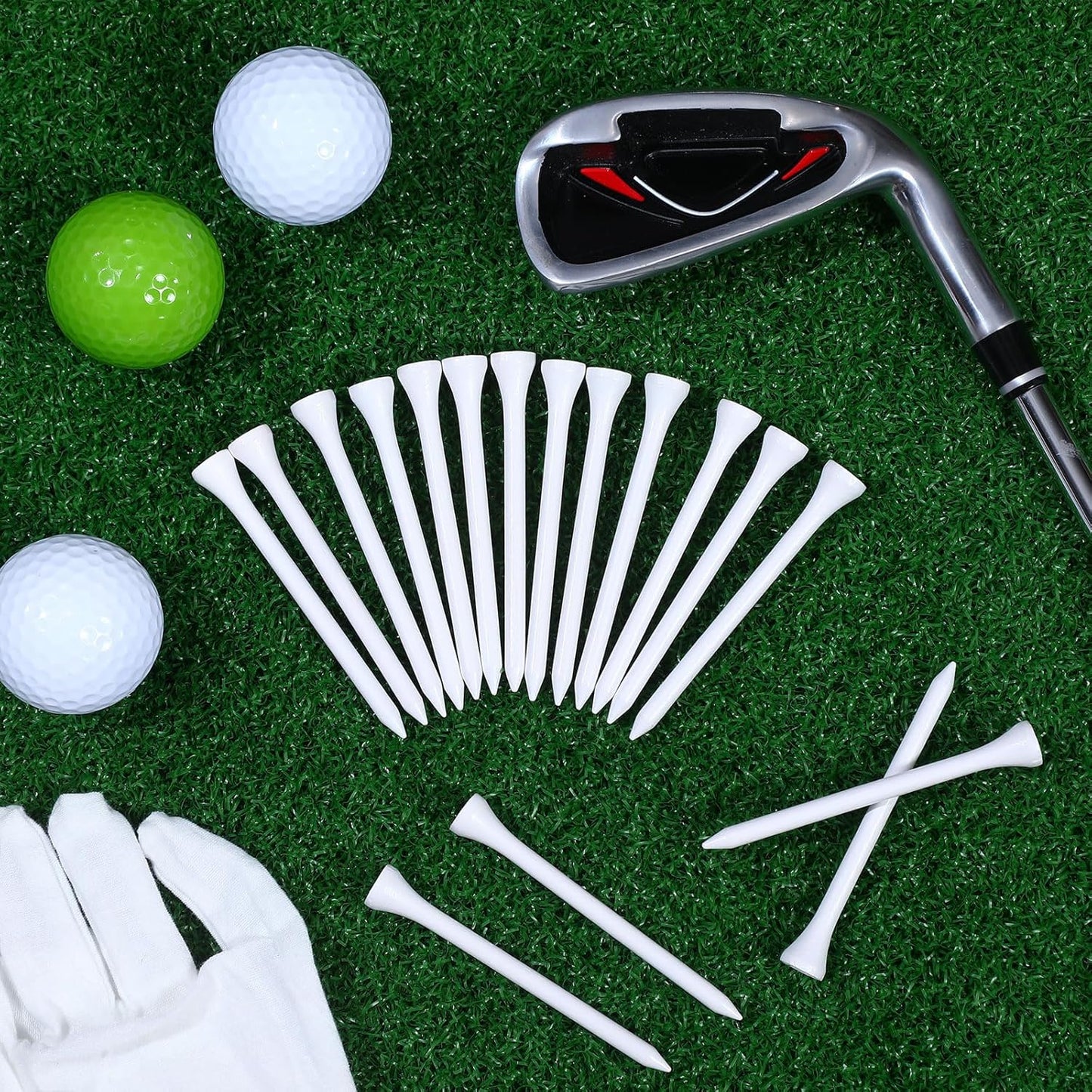 Mudder 2000 Pcs Bamboo Golf Tees Bulk Professional Golf Tees Reduce Friction Side Spin for Club Men Women Kids Accessories