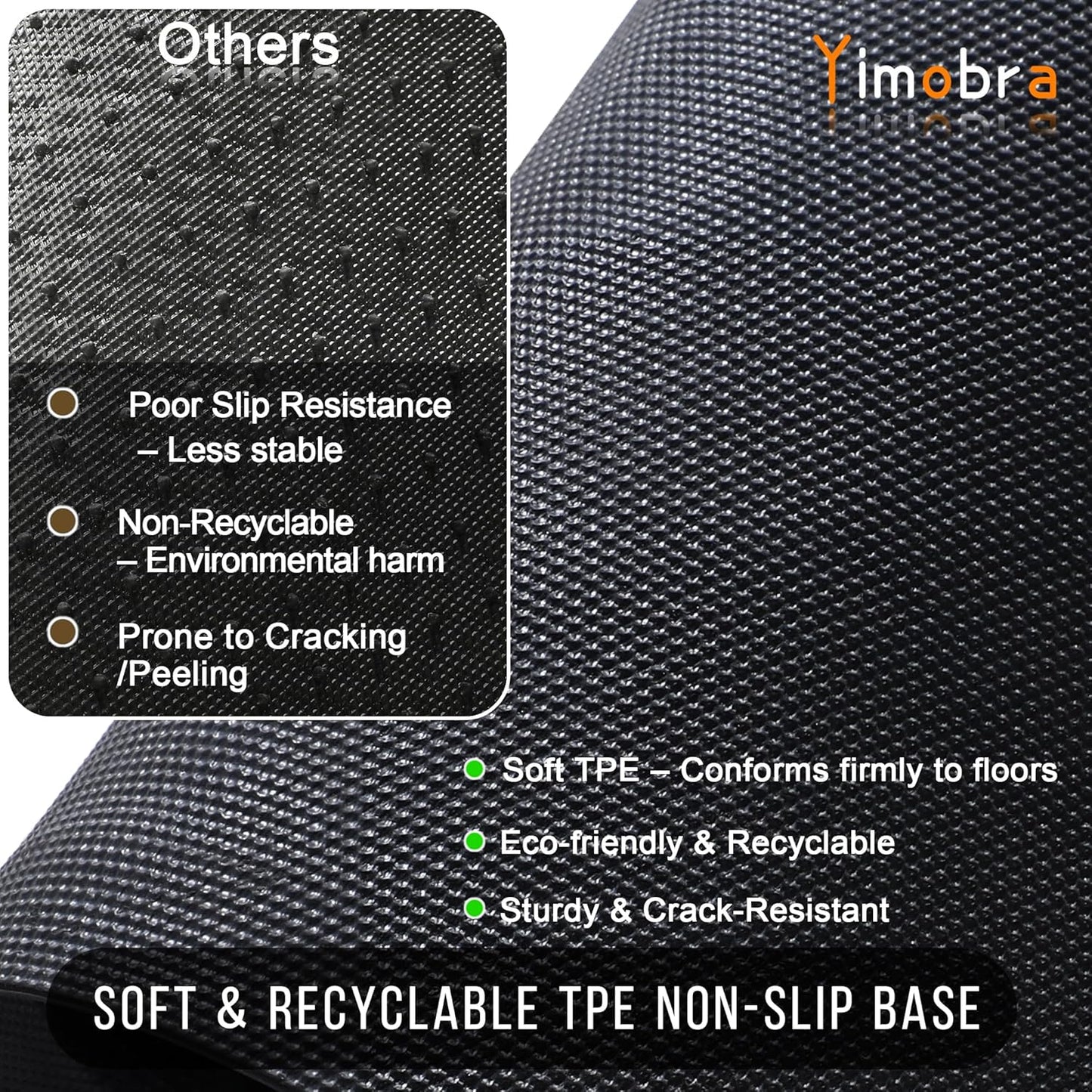 Yimobra Welcome Mat Outdoor Indoor, All-Season Waterproof Front Door Mat Outside Entrance, All-Weather Heavy Duty Non-Slip Doormat, Low Profile Porch Patio Entrance Mats, 60x36, Brown