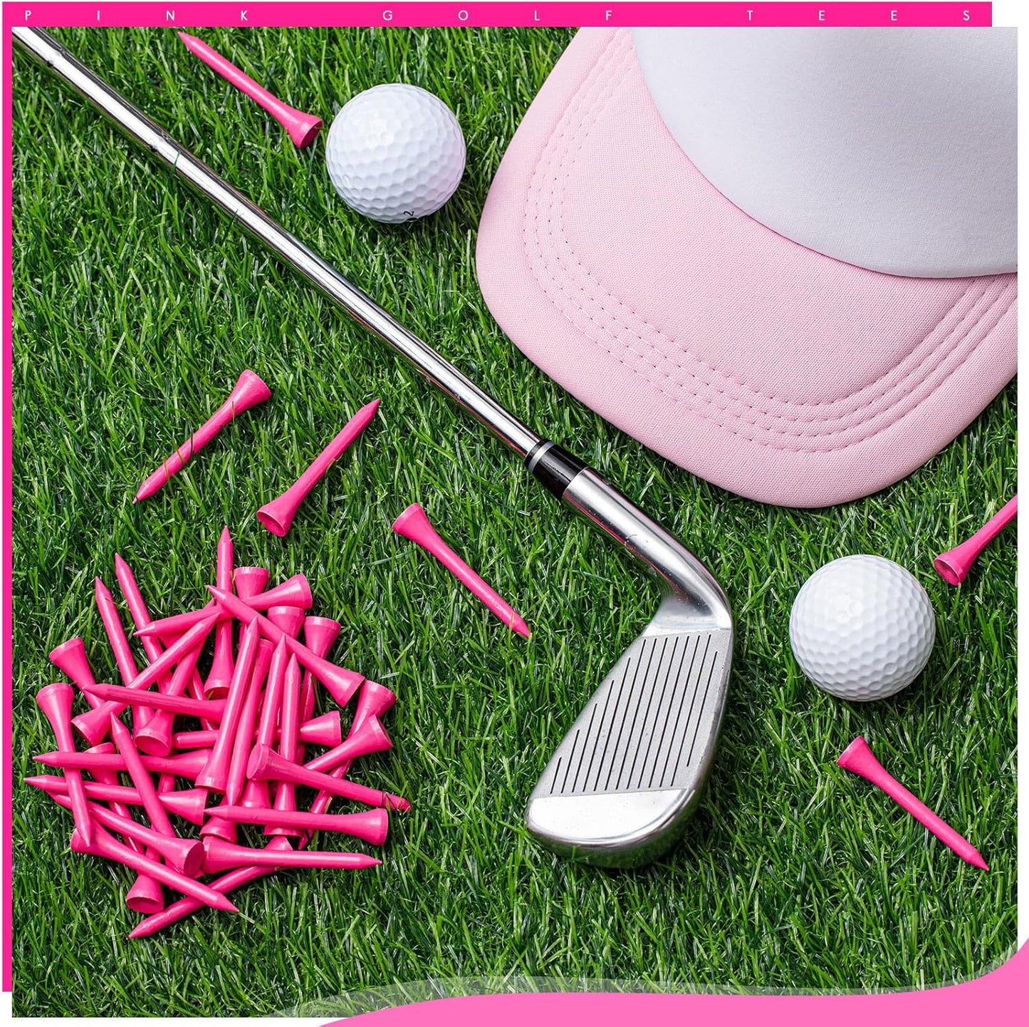 Jenaai 200 Pcs Golf Tees Bamboo Golf Tees Professional Golf Tees Bulk for Women Golf Club Accessories