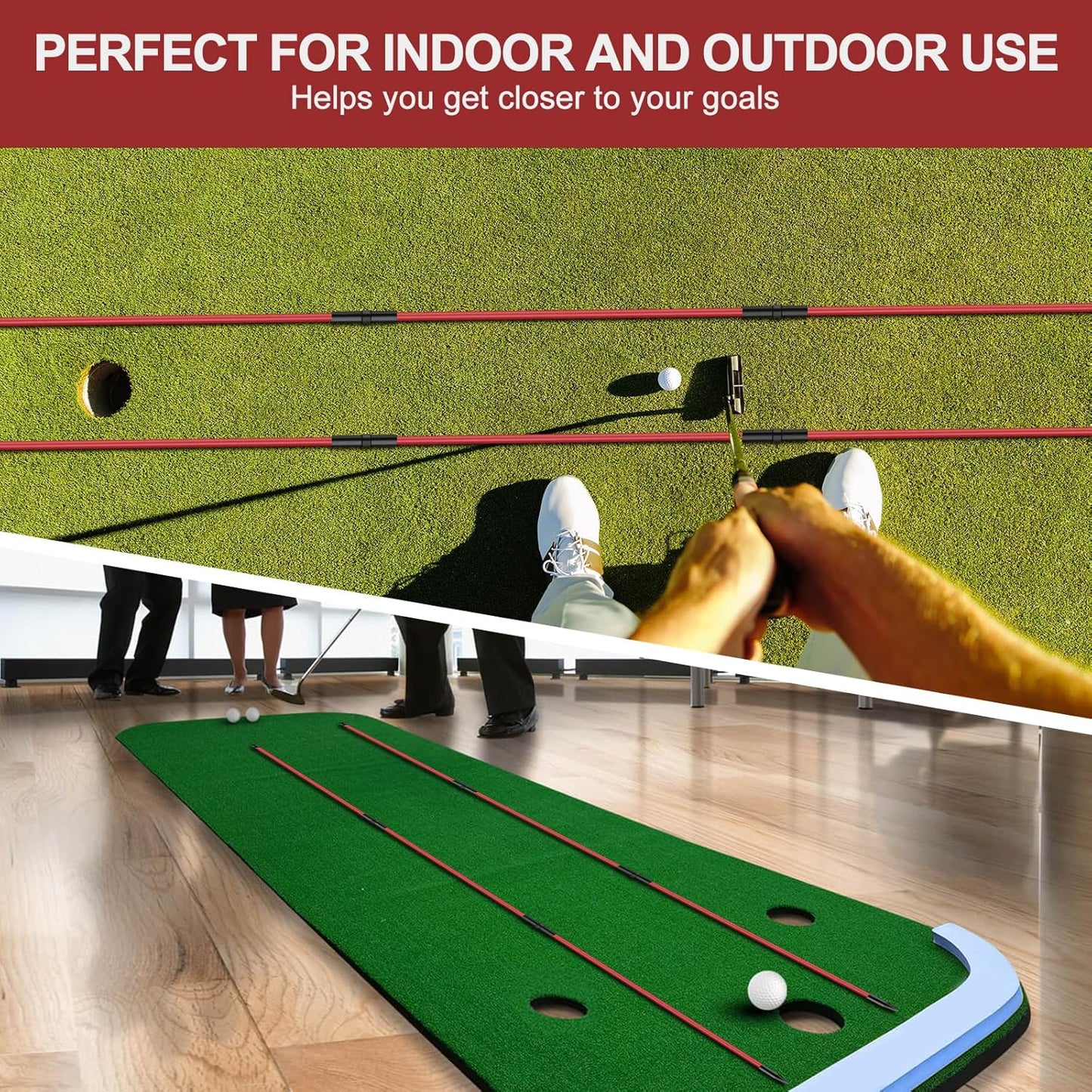 Golf Alignment Sticks 2 Pack,Golf Alignment Rods Upgraded 48" Collapsible Golf Practice Sticks Golf Training Aid for Aiming,Putting,Golf Training Sticks with Clear Tube Case