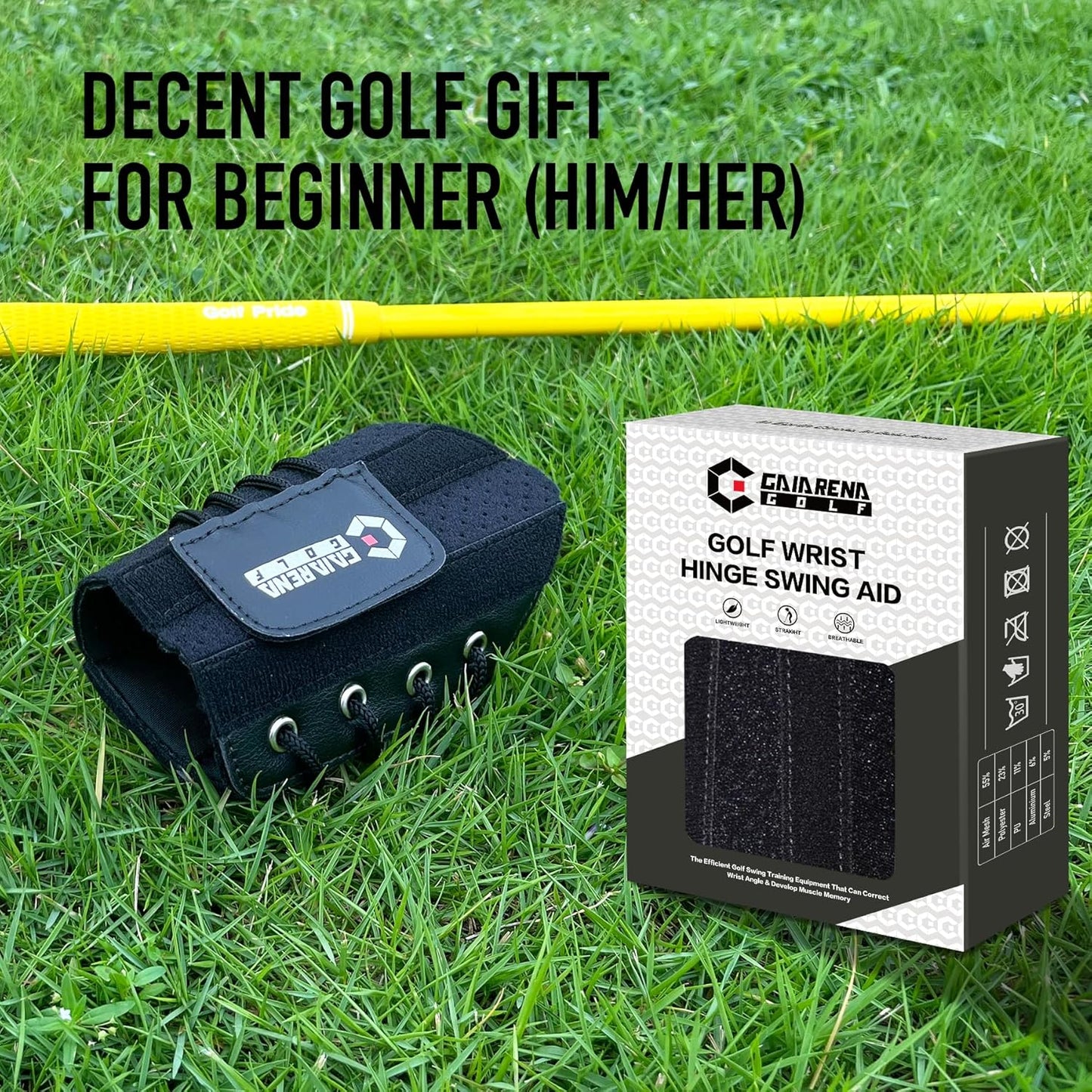 GAIARENA Golf Wrist Brace Wrist Hinge Swing Aid, Efficient Golf Swing Training Equipment to Correct Wrist’s Angle & Develop Muscle Memory for Beginner Golfers