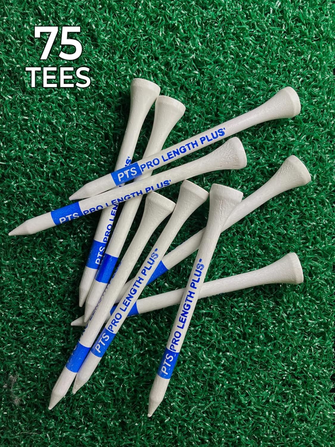 PrideSports PTS Wood Golf Tees | 75 Count, 3-1/4 Inch | #1 Wood Tee on Tour | Best for Drivers & Woods