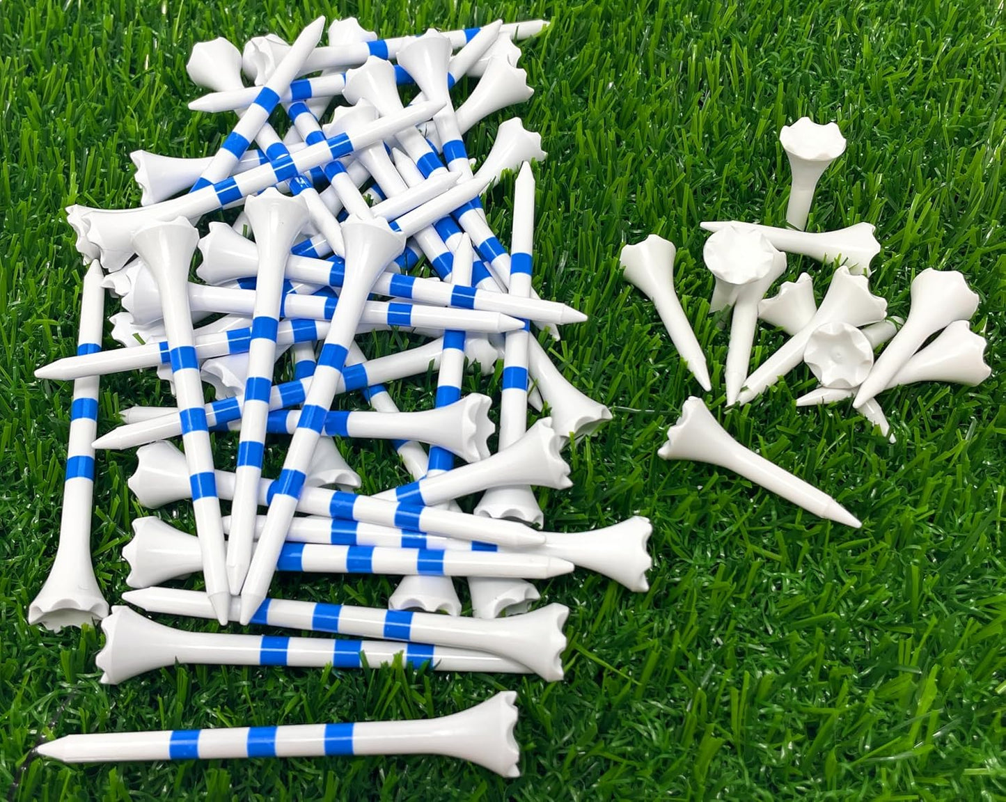 NorthPointe Golf Tees Plastic Combo Length Pack of 50 Includes (40 Count) 3 ¼” Plastic Golf Tees + (10 Count) 1½ Plastic ShortTees for Irons, Hybrids, Par Threes