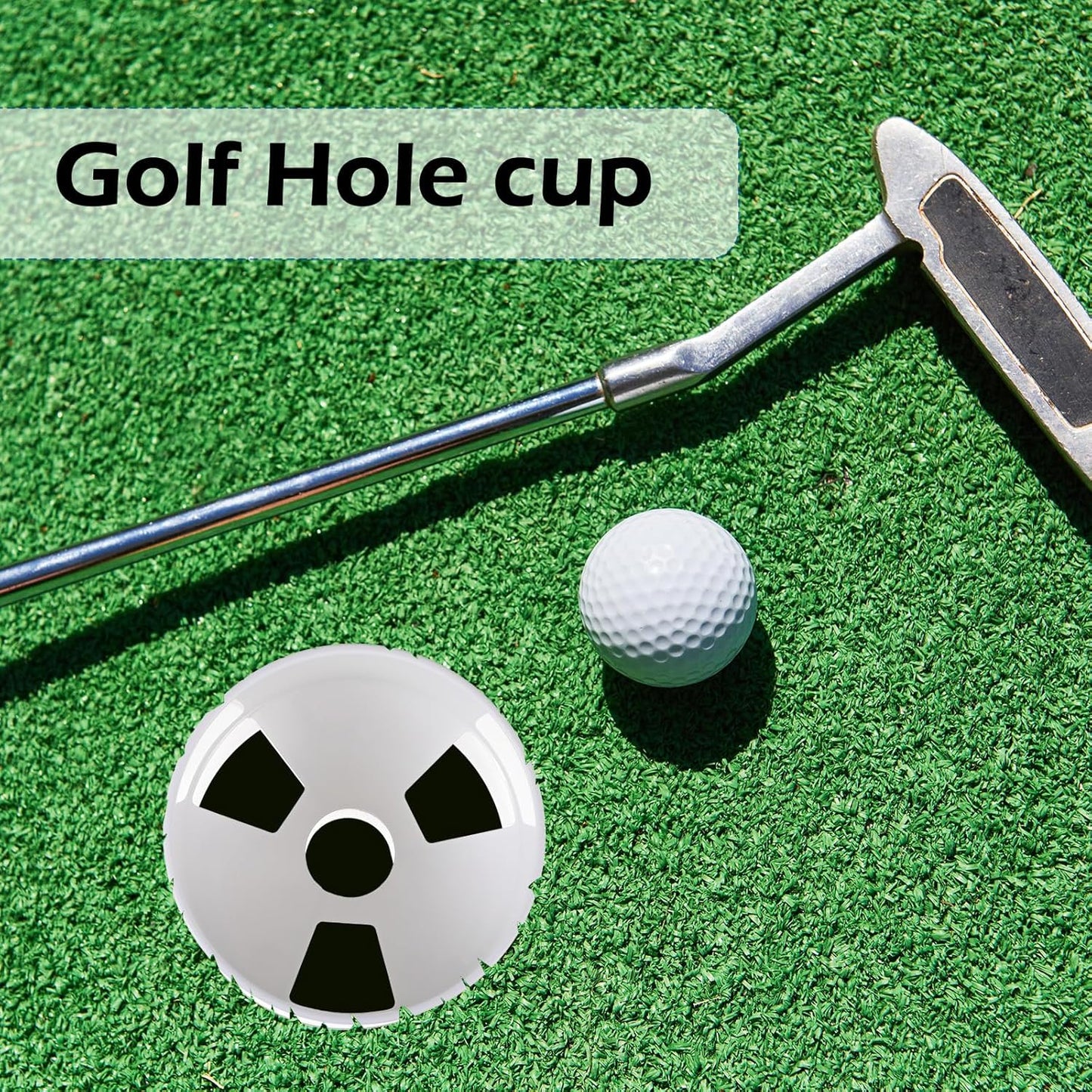 4PCS White Golf Hole Cups, 3.9" Depth & 4.3" Diameter, ABS Plastic Putting Green Cups with Drain Holes for Outdoor Backyard Practice