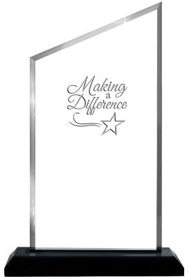 Crown Awards Personalized Acrylic Trophy, 6" Engraved Incline Slant Acrylic Award