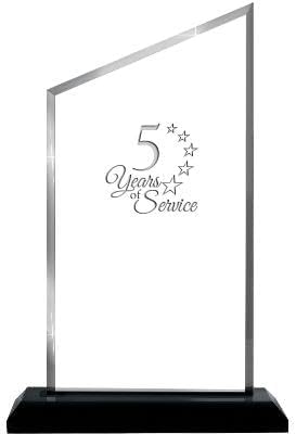 Crown Awards Personalized Acrylic Trophy, 6" Engraved Incline Slant Acrylic Award