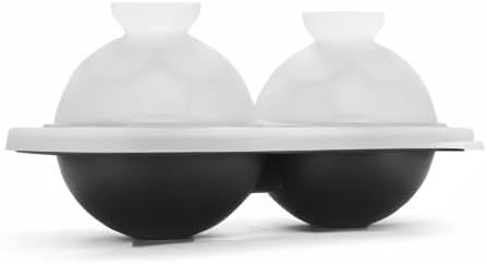 Silicone Soccer Ball Ice Cube Mold Fun Shapes, Novelty Soccer Gifts, 2.2" Large Craft Round Sphere Ice Ball Molds For Game Day, Whiskey, Cocktails, Bourbon