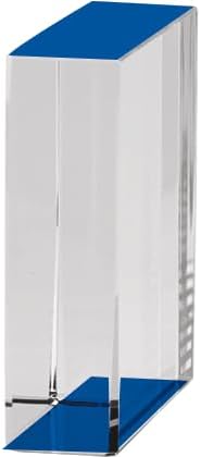 Crown Awards Customizable Crystal Trophy, 4" Engraved Blue Spotlight Crystal Award