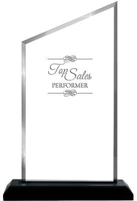 Crown Awards Personalized Acrylic Trophy, 6" Engraved Incline Slant Acrylic Award