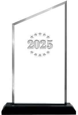 Crown Awards Personalized Acrylic Trophy, 6" Engraved Incline Slant Acrylic Award