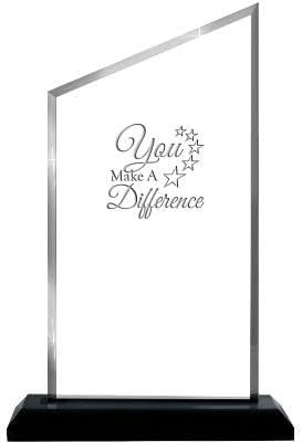 Crown Awards Personalized Acrylic Trophy, 6" Engraved Incline Slant Acrylic Award