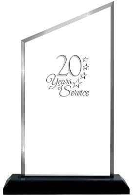 Crown Awards Personalized Acrylic Trophy, 6" Engraved Incline Slant Acrylic Award