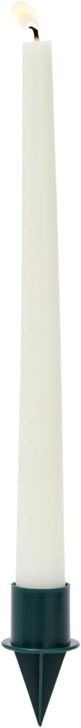 Juvale 40-Pack Green Plastic Candle Holders - 1-Inch Diameter - Durable Lightweight Floral Candle Holder Picks for Foam Arrangements & Table Centerpieces