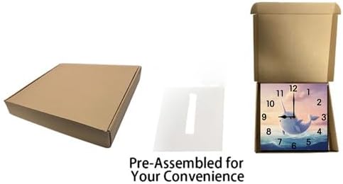 Ping Pong Square Clock Silent No Tick Battery Powered Home Decor Wooden Wall Clock for Living Room Kitchen Bathroom Farmhouse 10inch