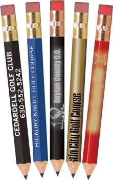 GRAPHITE Misprint Golf Pencils with Erasers - Round and Hexagon Wood, Sharpened With 2 HB Lead - Ideal School Supplies and Classroom Must Haves - Box of 144 Pcs