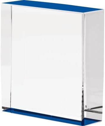 Crown Awards Customizable Crystal Trophy, 4" Engraved Blue Spotlight Crystal Award