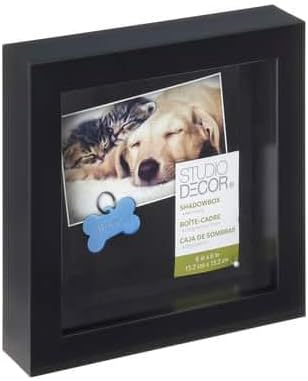6" x 6" Black Mini Shadow Box by Studio Décor - Memory Box Display Case for Keepsakes, Mementos, and Memorabilia - 1 Pack