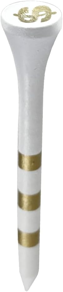 PrideSports 2-3/4" Pride Performance Wood Golf Tees - Special Edition Money - 45 Count - Designed for Less Friction and Longer Drives - Made in The USA