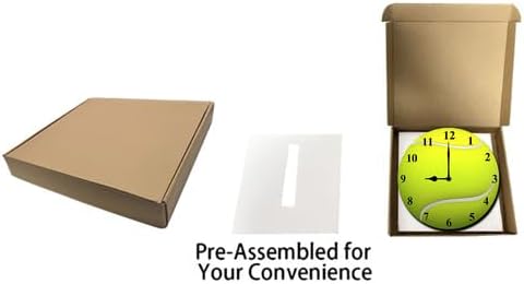 Tennis Wall Clocks with Silent Clock Movement and Battery Operated Great Decor for Bedroom Living Room or Classroom Nice Gifts for Tennis Lovers Father and Back to School 10inch