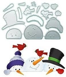 Lapoo Metal Cutting Die for Scrapbooking, 3D Backgrounds Frame New Cutting Dies DIY Album Card Making Decor Paper Metal Die Cuts Party Wedding Decorations (Three Snowmen 3.9 x 2.6 in)