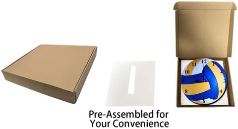 Sports Themed Wall Clock with Volleyball Dial Silent Clock Movement and Battery Operated Great Decor for Home Office Bedroom and Nice Volleyball Enthusiasts Gifts 10inch