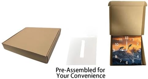 Football Square Clock Silent No Tick Battery Powered Home Decor Wooden Wall Clock for Living Room Kitchen Bathroom Farmhouse 10inch