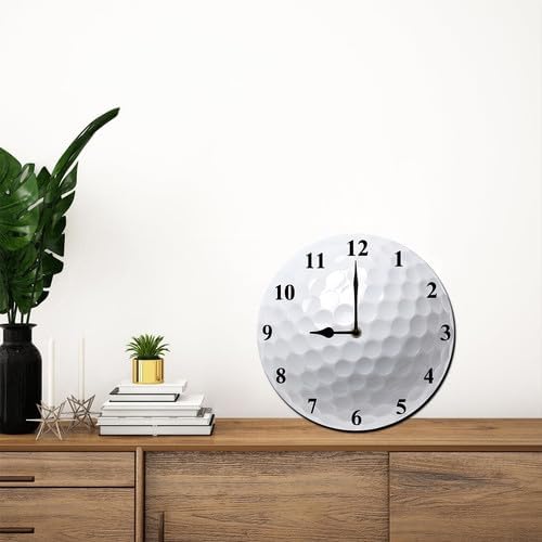 Sports Themed Wall Clock with Golf Dial Silent Clock Movement and Battery Operated Great Decor for Home Office Bedroom and Nice Golf Enthusiasts Gifts 10inch