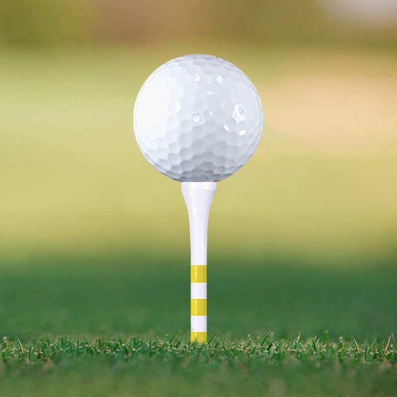 Wooden Golf Tees 3-1/4", 2-3/4", 2-1/8", 1-1/2" Available, 100 Count (Natural Color, White, Black, Blue, Red, Green, Yellow, Pink, Orange)