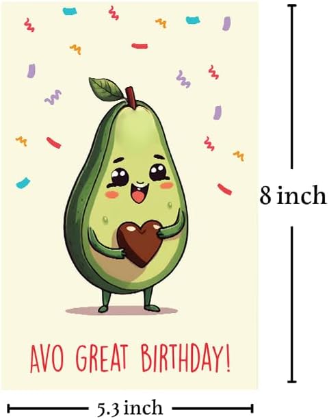 Cheerin Happy Birthday Card for Him or Her - Funny Avocado Birthday Card - Hilarious Gag Gift for Men Women Girlfriend Boyfriend Husband Wife