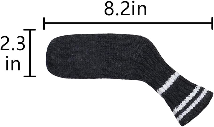 Scott Edward 1/7/10 Pcs Knitted Golf Club Head Covers for Irons Wedge Cuteness and Basically Socks Shape Washable Golf Club Head Protector on Classic Stripes Style，Double Sided Customization