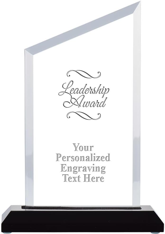 Crown Awards Personalized Acrylic Trophy, 6" Engraved Incline Slant Acrylic Award