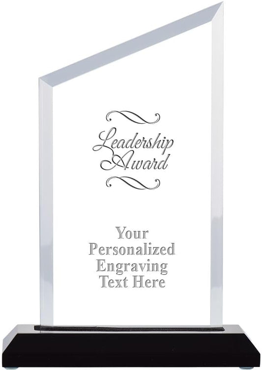 Crown Awards Personalized Acrylic Trophy, 6" Engraved Incline Slant Acrylic Award