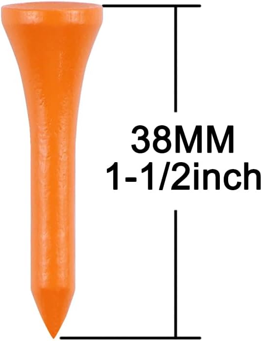 Wooden Golf Tees 3-1/4", 2-3/4", 1-1/2" Available,100 Count (Natural Color, White, Black, Blue, Red, Pink)