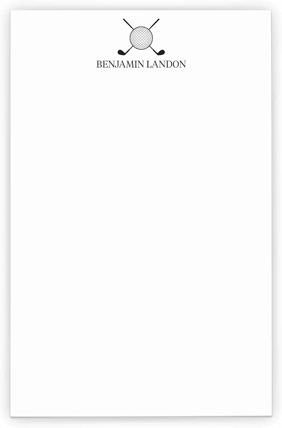 Modern Pink Paper Golf Silhouette Notepad, Personalized Notepad for Men or Women, Personalized Golf Gifts for Him, Personalized Note Cards for Dad, Size 5.5in x 8.5in, 50 Sheets