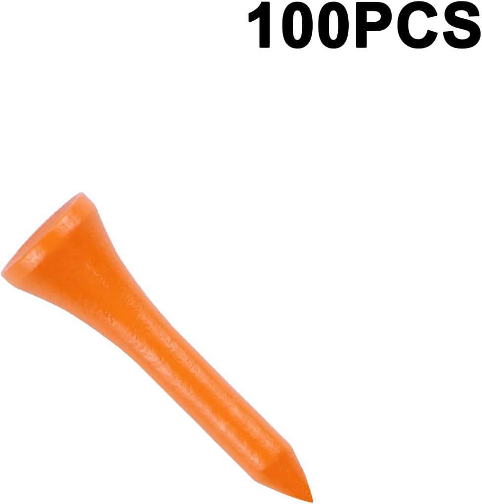 Wooden Golf Tees 3-1/4", 2-3/4", 1-1/2" Available,100 Count (Natural Color, White, Black, Blue, Red, Pink)