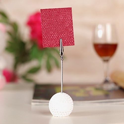 Xiaoyztan Golfball Clip for Table, Place Card Stand Holder, 5 Inch Height Memo Clip, Number Card Holder, Name Card Table Stand Decorations for Home Office Desk Sports Party Wedding Ceremony, 5 Pcs