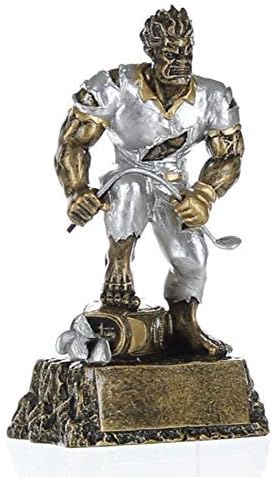 Decade Awards Frustrated Monster Golf Trophy - Funny Golf Trophies for Golfing Events, Golf Tournaments and Golf Outings - Unique Golf Monster Frustrated Golfer - Engraved Plate Upon Request