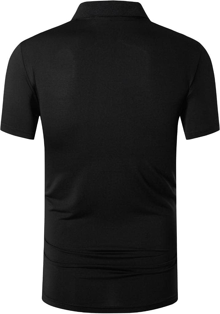 jeansian Men's Sport Outdoor Quick Dry Fit Short Sleeves Polo Tee Shirt Tshirt T-Shirt Tops Golf Tennis Bowling LSL195