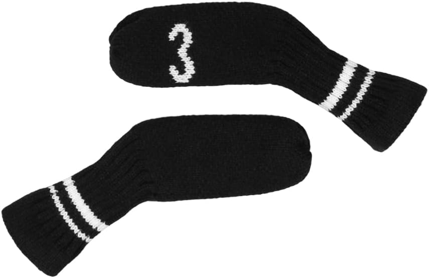 Scott Edward 1/7/10 Pcs Knitted Golf Club Head Covers for Irons Wedge Cuteness and Basically Socks Shape Washable Golf Club Head Protector on Classic Stripes Style，Double Sided Customization