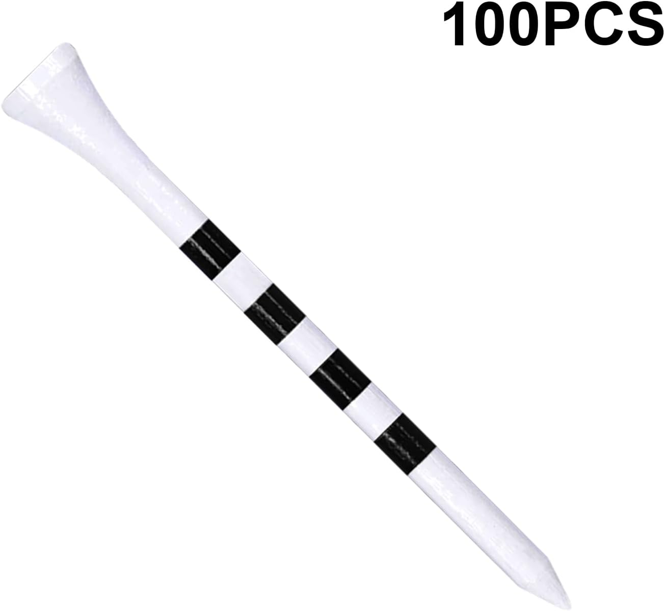 Wooden Golf Tees 3-1/4", 2-3/4", 2-1/8", 1-1/2" Available, 100 Count (Natural Color, White, Black, Blue, Red, Green, Yellow, Pink, Orange)