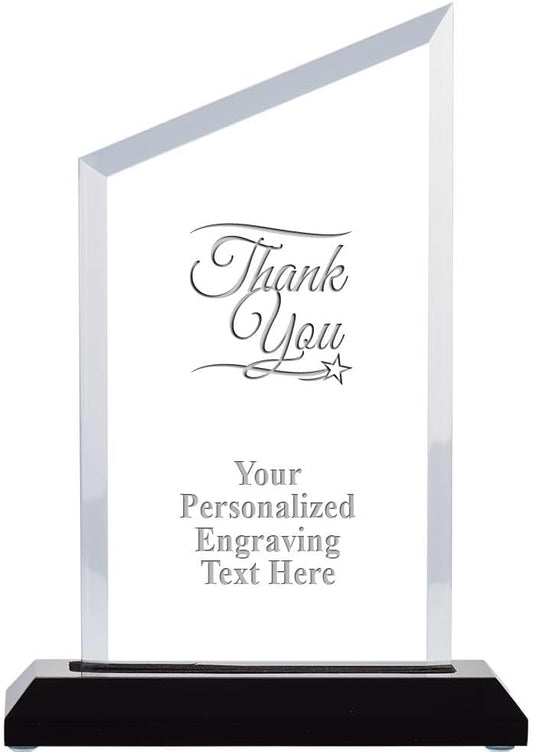Crown Awards Personalized Acrylic Trophy, 6" Engraved Incline Slant Acrylic Award