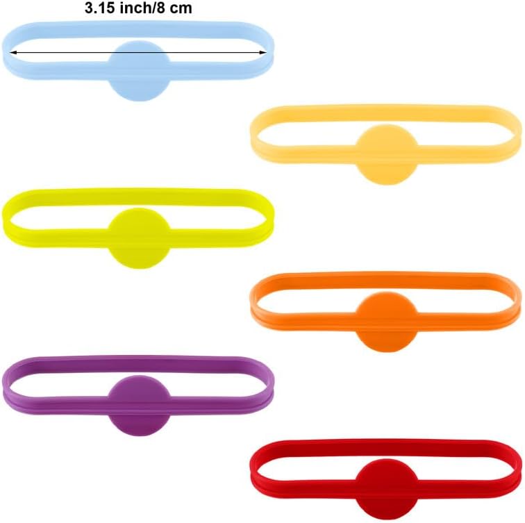 Outus 24 Pieces Drink Markers Glass Cup Wine Glass Bottle Strip Tag Marker Bands Silicone Drink Charms Mugs Tags for Cups Identifiers Cocktail Party Solution for Guest