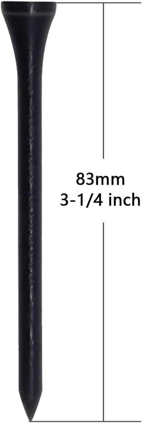 Wooden Golf Tees 3-1/4", 2-3/4", 1-1/2" Available,100 Count (Natural Color, White, Black, Blue, Red, Pink)