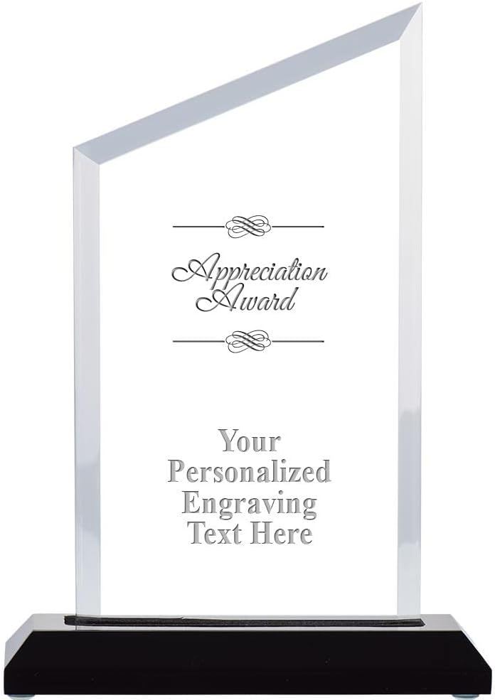 Crown Awards Personalized Acrylic Trophy, 6" Engraved Incline Slant Acrylic Award