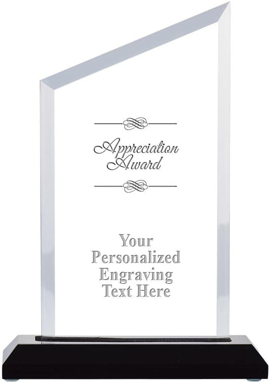 Crown Awards Personalized Acrylic Trophy, 6" Engraved Incline Slant Acrylic Award