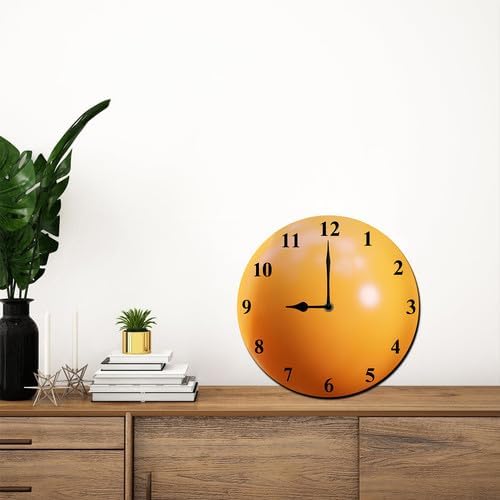 Ping Pong Round Wall Clock Silent Non-Ticking Clock Battery Powered Desktop Standing Wall Decor for Living Room Kitchen Home Bedroom Office or School 10inch