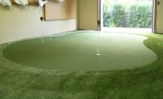 Professional Synthetic Nylon Turf Artificial Grass Indoor or Outdoor Practice Putting Golf Green 12 feet x 15 feet with 3 Precut Holes