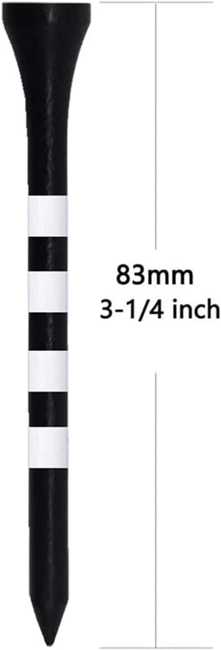 Wooden Golf Tees 3-1/4", 2-3/4", 2-1/8", 1-1/2" Available, 100 Count (Natural Color, White, Black, Blue, Red, Green, Yellow, Pink, Orange)